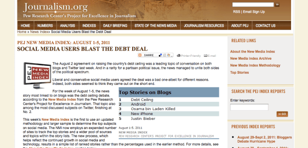 PEJ New Media Index: August 1-5, 2011